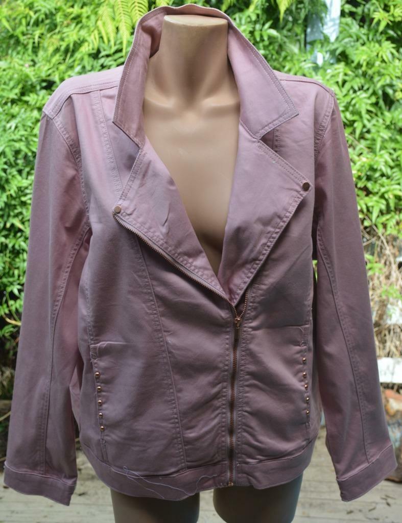 Rockmans Trendy ROSE L/S Stretch BIKER JACKET Stud Trim