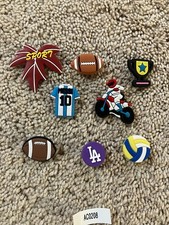 Sports Themed Shoe Charms for Crocs Shoes - Set of 8 