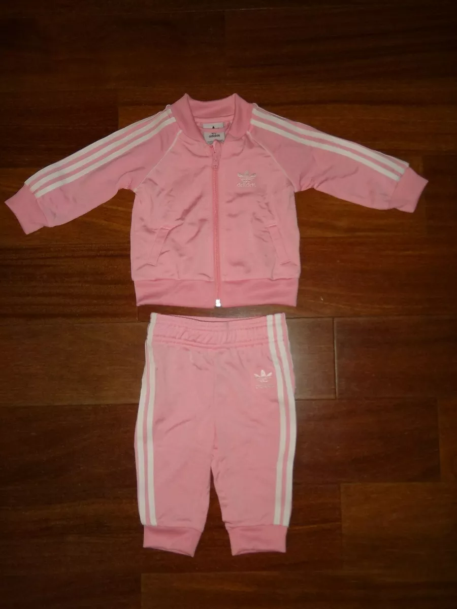Pink adidas tracksuit for hotsell babies