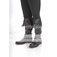 Mens Adult Deluxe Pirate Boot Tops Covers W/ Studs Costume Accessory