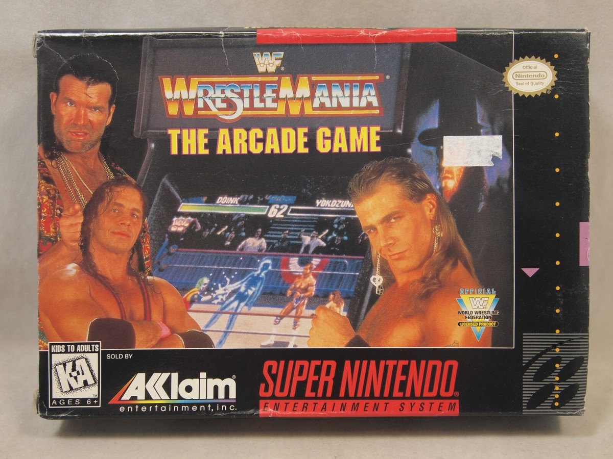 WWF Wrestlemania The Arcade Game (Super Nintendo SNES) Authentic BOX ONLY