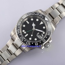 Vetro Zaffiro 40mm PARNIS Lunetta Ceramica Uomo 2813 Movimento Automatico GMT Orologi