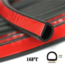Universal Weatherstrip Small D-shape Car Door Rubber Weather Seal Hollow Strip