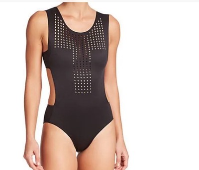 NWT Clover Canyon Women's Size S One Piece Swimsuit Black Sleeveless CCB68W410