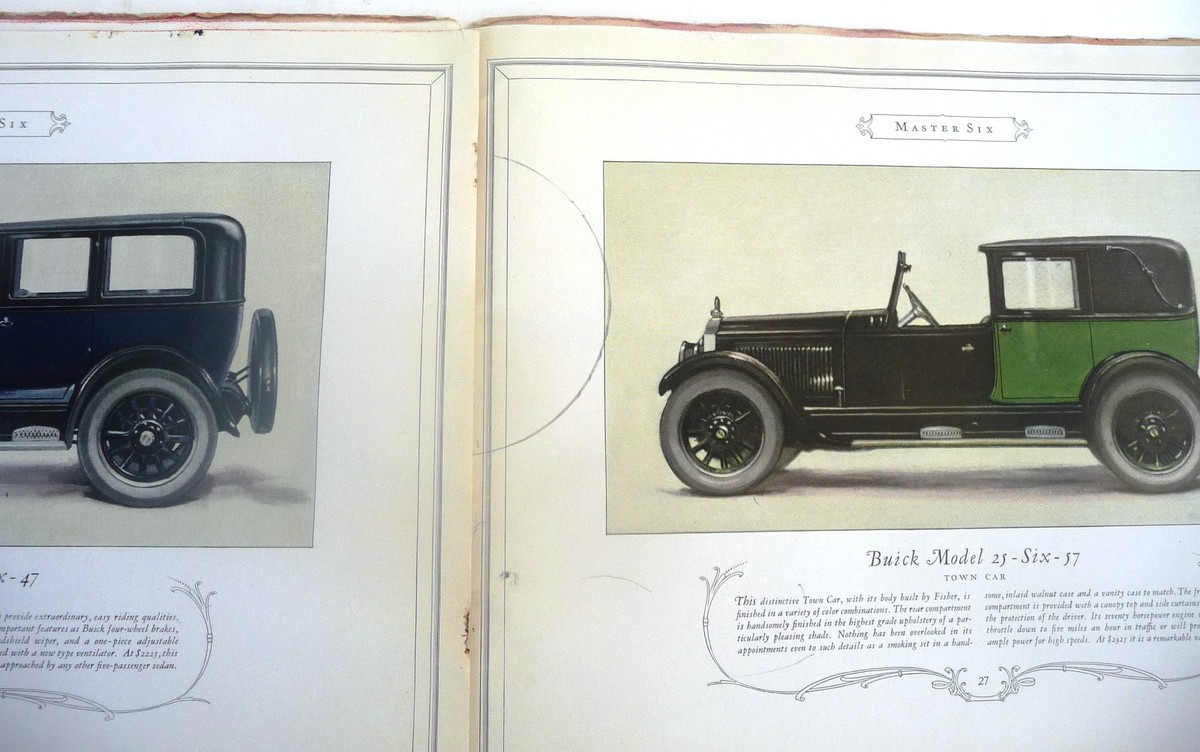 Vintage original 1925 Buick Brochure Catalog Standard Six Master