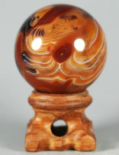 Beautiful Natural Madagascar Banded agate Ball Crystal Sphere Healing+stand 1pc - Picture 1 of 8