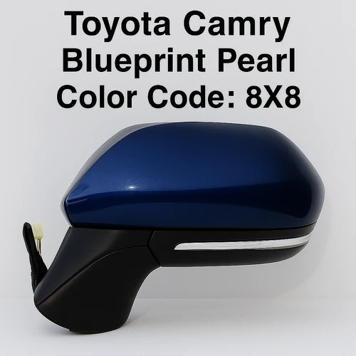 NEW BLUE Driver Side Mirror fits 2021-22 Toyota Camry Heat, Signal, BSM