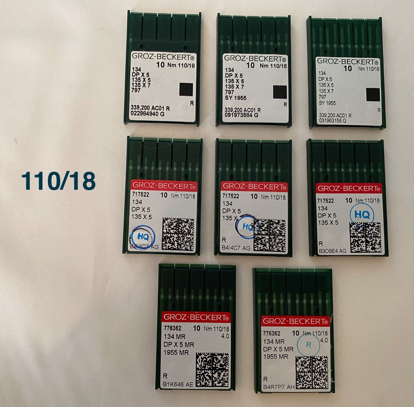 Handiquilter longarm quilt GrozBeckert 210 needles 21 packs various