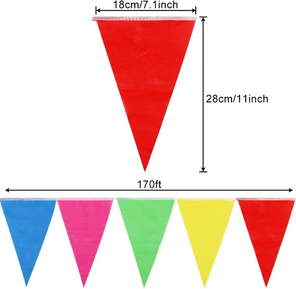 Car Dealer Supplies 720 Pcs Multicolor Pennant Banner Flags 1020ft  - Image 2 of 4