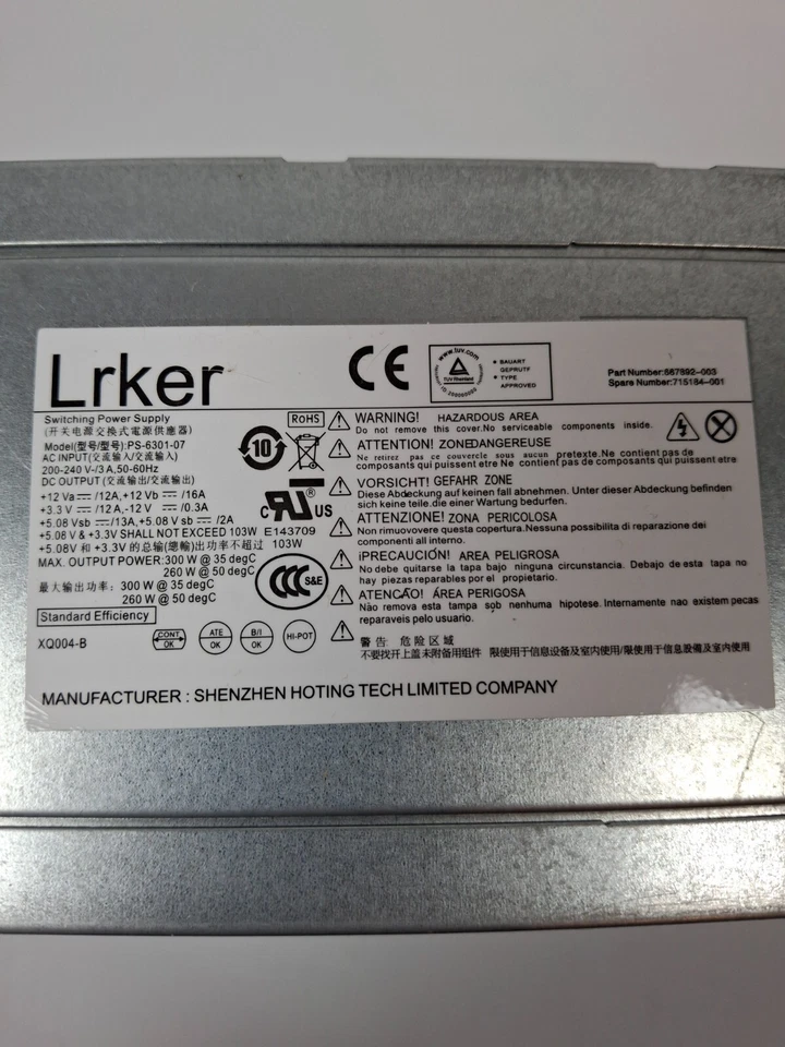 NETZTEIL HP 715184-001 667892-003 300WATT DPS-300AB-72 A ATX 24-PIN P2 4-PIN - Image 3 of 3