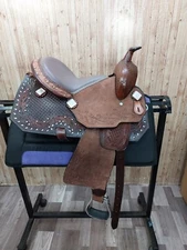 Z.A. Enterprises Premium Genuine Leather Western Horse Saddle with Tack Set.