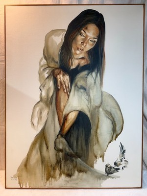1976 POPO and RUBY LEE Original Signed OIL PAINTING 37'' X 49'' ~ New to Market, C