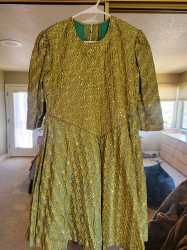 ANTIQUE DRESS INDIA OOAK HAND EMBROIDERED Heavy Weight Textile