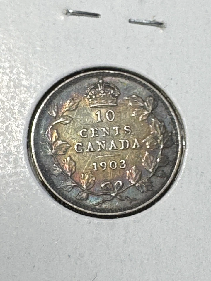 ** CANADA 1903 ( W/O 'H' ) 10 CENTS SILVER .......SCARCE,  KEY DATE ** - Image 2 of 4