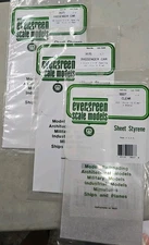 Evergreen Scale Models Assorted Polystyrene Sheets, Lot Of 3. NIP (EB2)