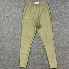 Under Armour Compression Leggings Boys L Olive Green Athletic Base Layer UA Logo