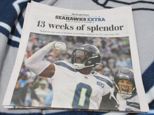 SEATTLE SEAHAWKS SEATTLE TIMES FULL PAPER 12/29/2025 vs PANTHERS Free Ship NFL