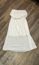 J Gee white summer maxi dress, off-the-shoulder lace neckline Size XL