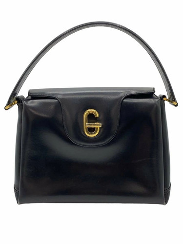 Gucci Tote Bag Leather Black Classic Purse Vintage Authentic