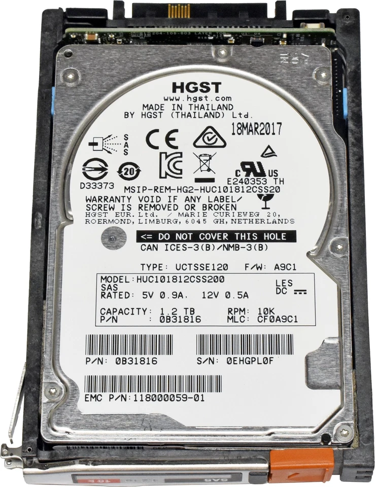 EMC HGST 2.5" 1.2TB 10K 6G SAS HDD Festplatte HUC101812CSS200 005051469 VNX  - Bild 3 von 4