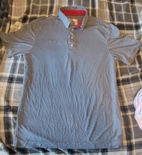 Oobe Shirt Medium Gray Polo Chick Fil A Uniform Striped Hydrochill- READ