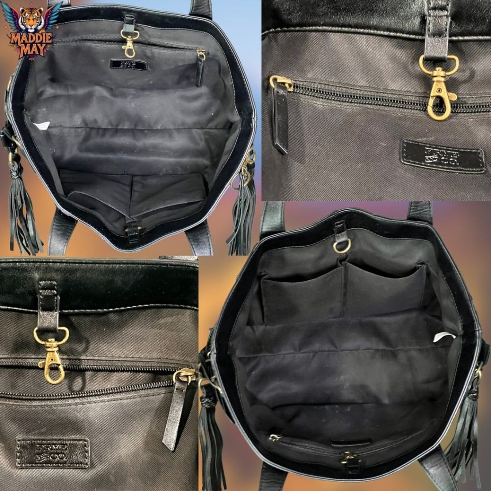 🌟Frye and Co: Black Patchwork "Melissa Carryall"… - image 12