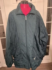 Vintage Nike Windbreaker Jacket Mens Medium Full Zip Fleece Lined Circa 1990's