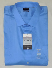 Van Heusen Men's Ultra Wrinkle Free Tall Fit Dress Shirts Blue Frost 22 35/36