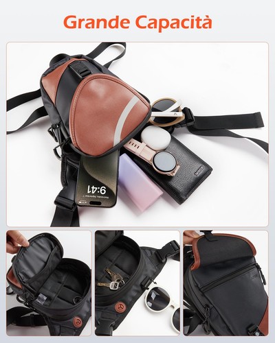 Marsupio Moto da Gamba Impermeabile Marsupio Gamba in Pelle Multitasche - Foto 2 di 7