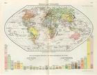 1935 WORLD COLONIES and WORLD TRADE COLONIAL POWERS OF WORLD Antique Map dated