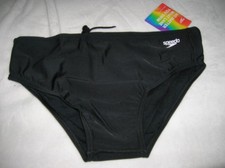 SPEEDO - MEN'S SWIM BRIEF - BLACK - LOGO ON THE BACKSIDE - SIZE 38 - NWT 