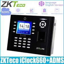 ZKteco iclock660 + ADMS Fingerprint Recognition Time Attendance &Access Control