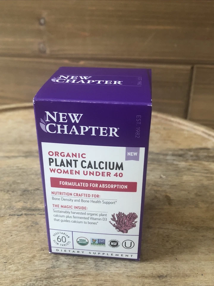 Nuevo Capítulo Orgánico Mujeres Menores de 40 Planta Calcio 60 Comprimidos ~ Exp 4/26 Foto 2 de 4
