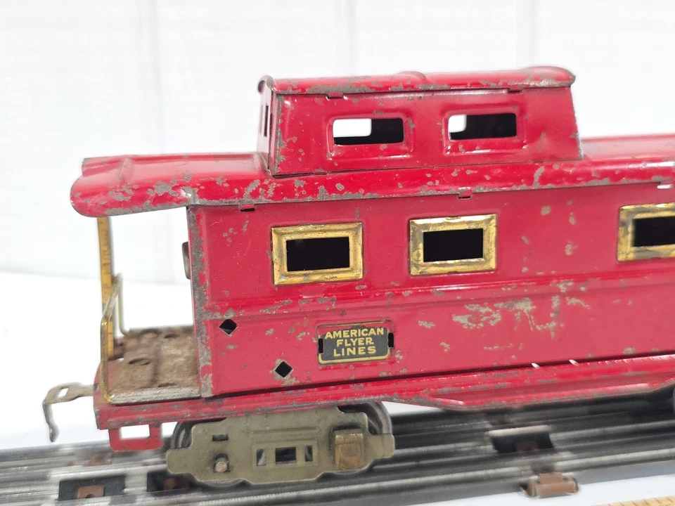 As Is American Flyer 321 Prewar O Gauge Tin Caboose Lights Not Working - Image 3 of 4