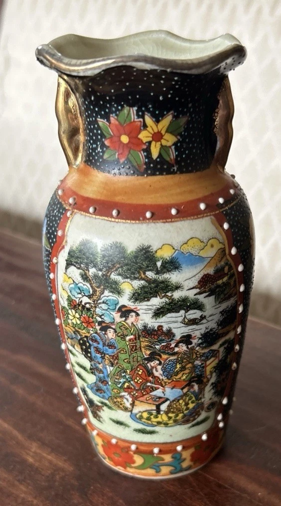 艺妓花瓶日本古董花瓶| eBay
