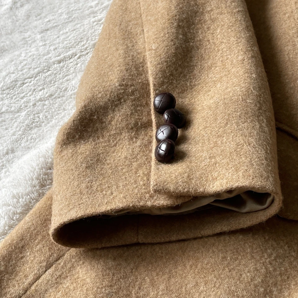 Blazer chaqueta abrigo deportivo Lands’ End para hombre pelo camel lana de cordero 44L | Hecho en EE. UU. Foto 4 de 4