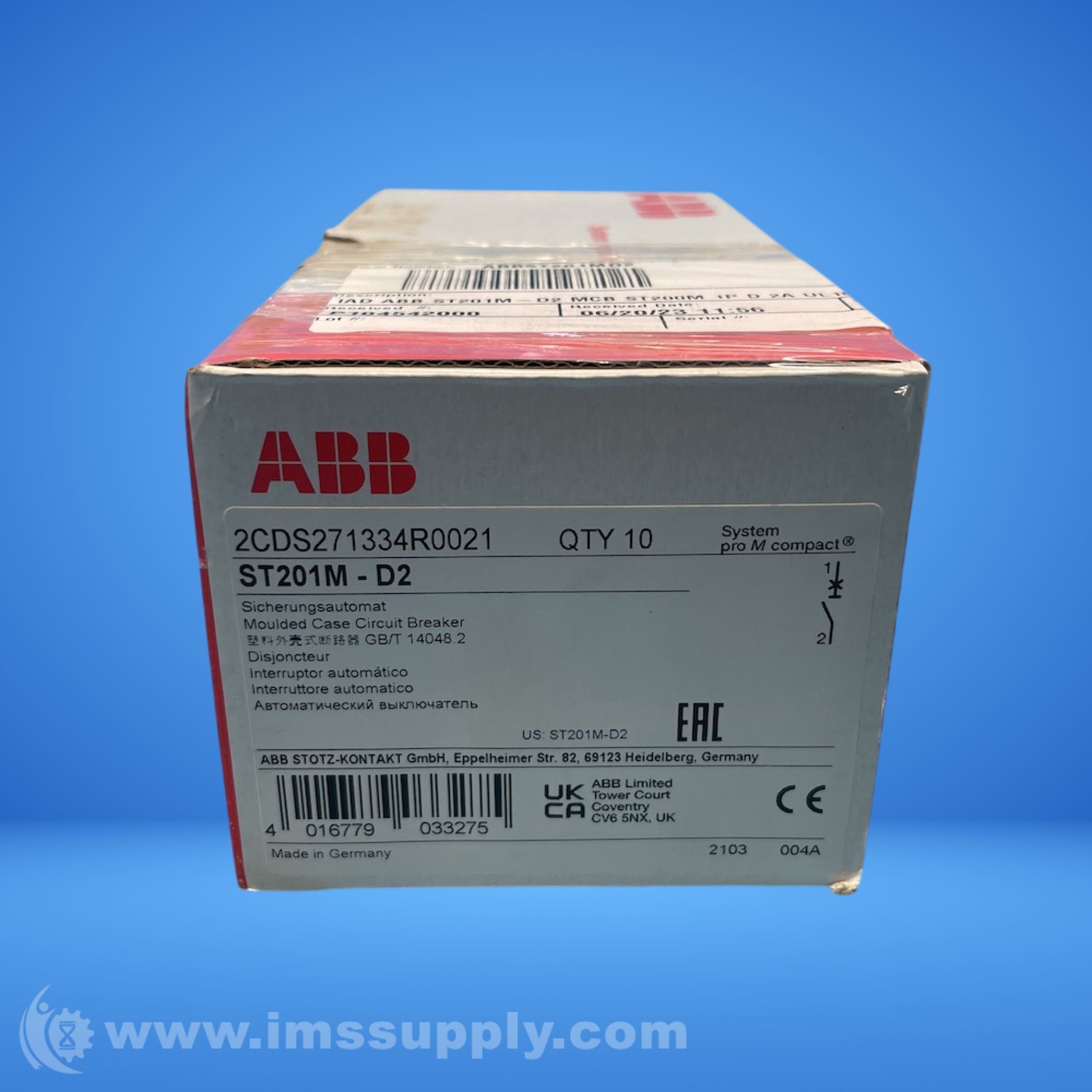 ABB ST201M-D2 Miniature Circuit Breaker FNFP