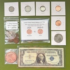 Estate Starter Lot Sale Old & Modern US Coins & Currency + Silver Copper Bullion