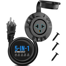Receptáculo de toma de corriente exterior 20A 125V RV integrado 20" cable de extensión 12AWG