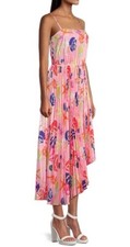 New Milly Irene Seashell-Print Asymmetric Midi-Dress Size 8