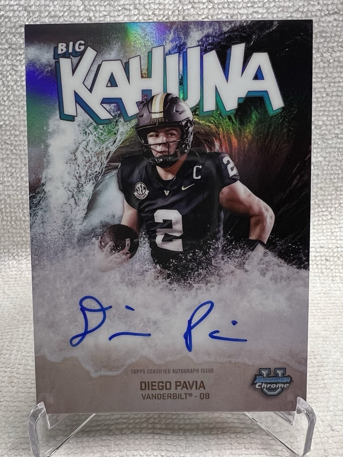 2025 Bowman U Chrome Football Diego Pavia Big Kahuna Auto #BK-DP Vanderbilt