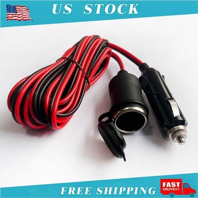 12V Car Cigarette Lighter Socket Extension Cord Cable 13FT Heavey Duty Adapter