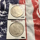 Peace Dollar Coins Lot of 2 1922 1923 $1 Uncertified 90% Silver Business Strike