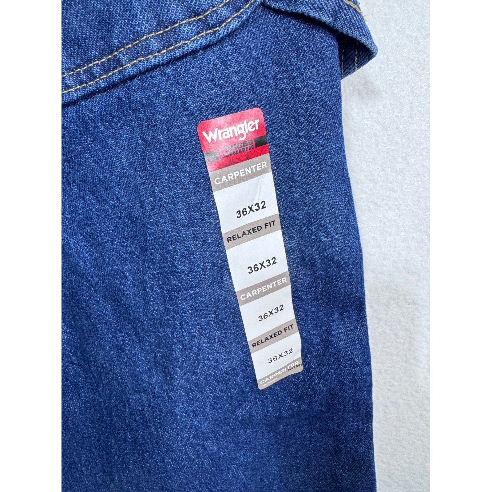 Wrangler Riggs Workwear Mens Carpenter Jeans 36x32 Relaxed Fit Blue Denim thumbnail 3