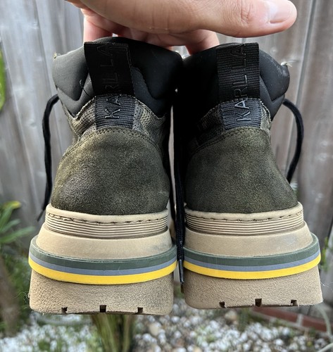 Karl Lagerfeld Paris (Made in Portugal) Camo Lug Sole Suede Boots, Mens 10.5 USA - Picture 12 of 13