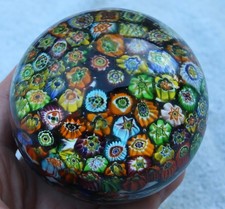 VINTAGE MURANO MILLEFIORI MURANO ART GLASS PAPERWEIGHT GORGEOUS COLOR