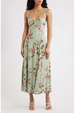 Reformation Lela Floral Print Midi Dress Size 0