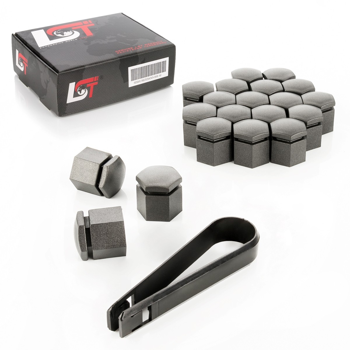 20X Wheel Nut Caps Hex Caps Set 17 Mm Grey For LEXUS