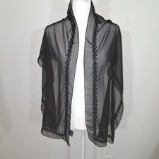 Sheer Beaded Scarf Sz OS Dark Romantic Whimsi...