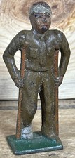 antique 1930's American Metal Manoil Barclay Toy Wounded Soldier on Crutches